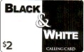 Black and White prepaid phone card